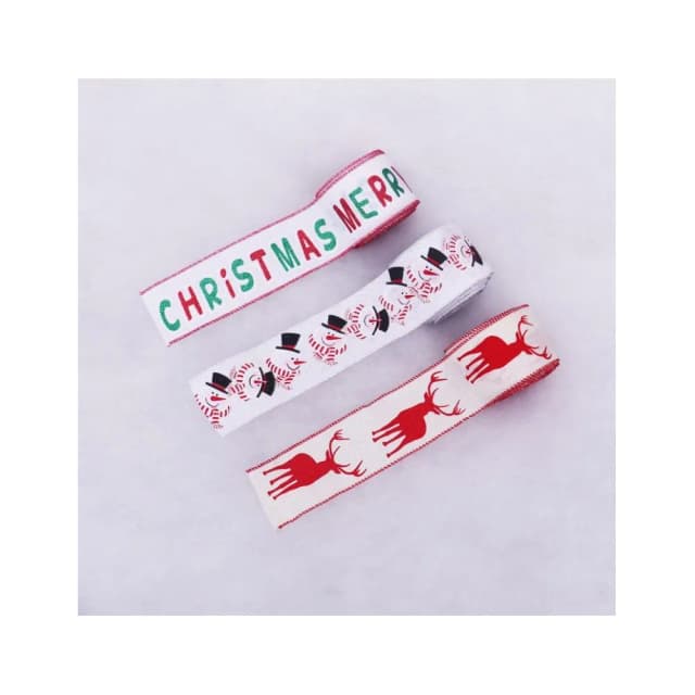 聖誕節 裝飾用品 6米*6cm 聖誕氣氛 佈置 絲帶 織帶 禮物綁帶 聖誕樹配飾 _麋鹿/雪人/字母