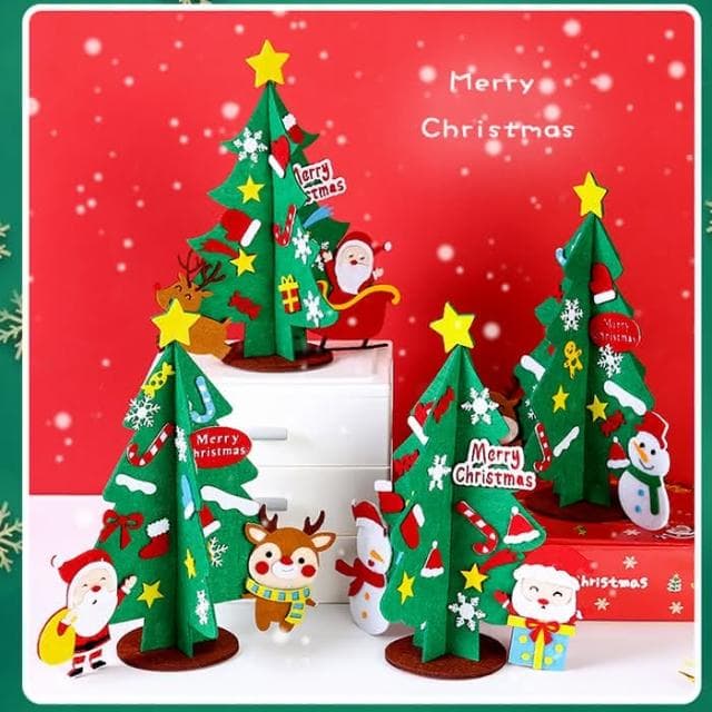 聖誕節 耶誕節 聖誕節禮物 手作聖誕樹 耶誕樹 桌上擺飾 禮物 擺飾 聖誕老公公 DIY 勞作 _多款可選