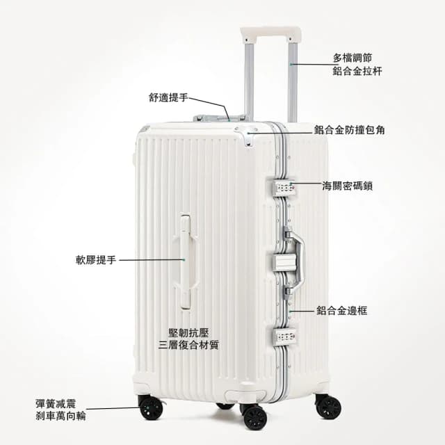 恩赫生活  胖胖行李箱 旅行箱 拉桿箱 胖胖箱 鋁框行李箱 大容量旅行箱 鋁框