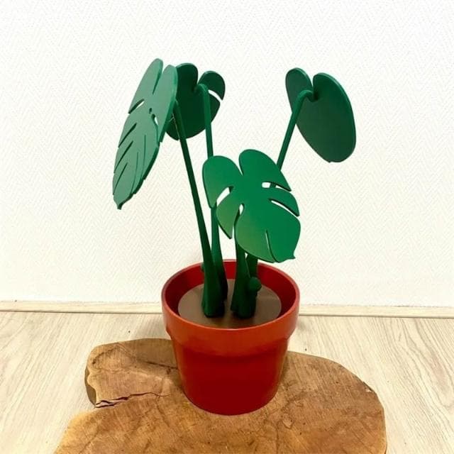 喜可xekoro龜背竹杯墊創意餐桌擺飾模擬綠植植物盆栽磁吸隔熱墊樹葉子防燙墊