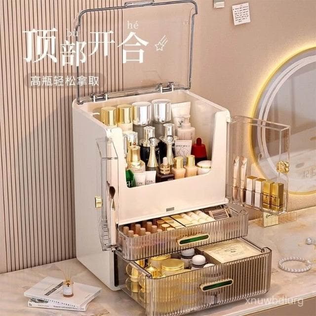 網紅置物架 保養品收納 口紅收納盒 美妝箱 美妝箱 化妝品收納箱 化妝箱 透明收納盒