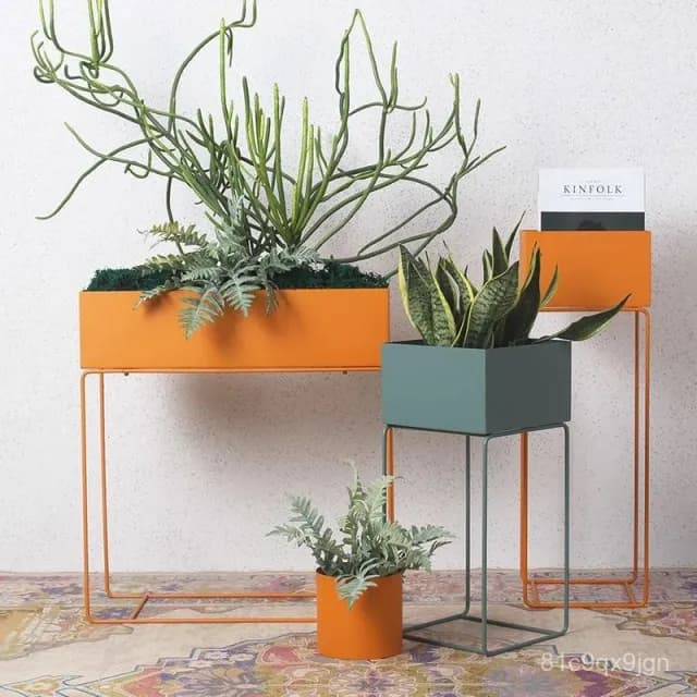 🎉特價下殺 花架 陽臺花架 落地架 鐵藝花架落地式放花盆的花架子客廳室內植物簡約擺件飾品綠蘿花架 植物花架 盆栽架