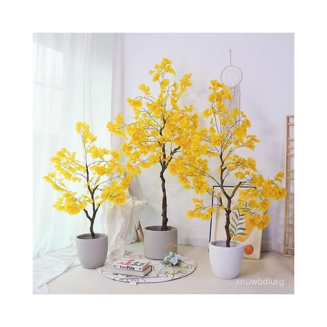 免運/下殺 仿真銀杏樹 人造盆栽 仿真植物 人造樹假植物 假盆栽 室內居家裝飾 落地盆造景 假花樹仿真