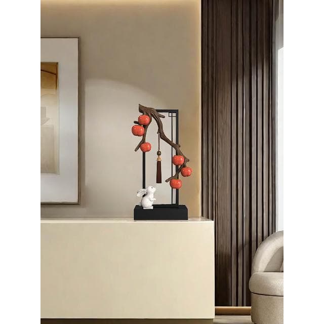 柿柿如意柿子家居飾品玄關櫃擺件新中式客廳酒櫃裝飾喬遷之喜禮物