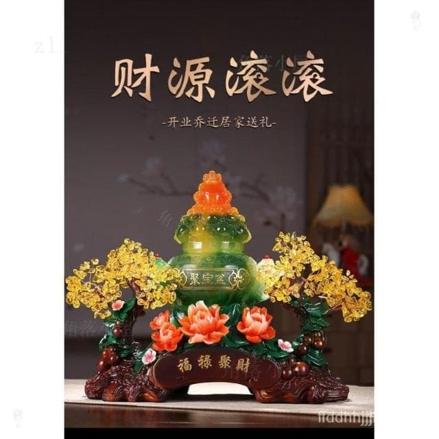 ⭐ 免運 招財金蟾聚寶盆 水晶髮財樹 招財擺件 招財擺飾 客廳擺件 玄關擺飾 辦公室擺飾 入厝禮物 開店送禮 開幕送禮