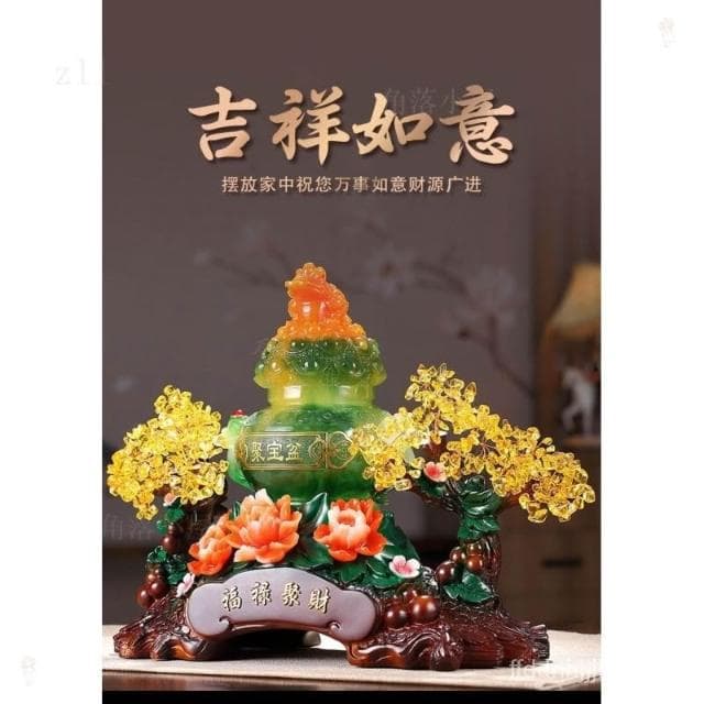 ⭐ 免運 招財金蟾聚寶盆 水晶髮財樹 招財擺件 招財擺飾 客廳擺件 玄關擺飾 辦公室擺飾 入厝禮物 開店送禮 開幕送禮