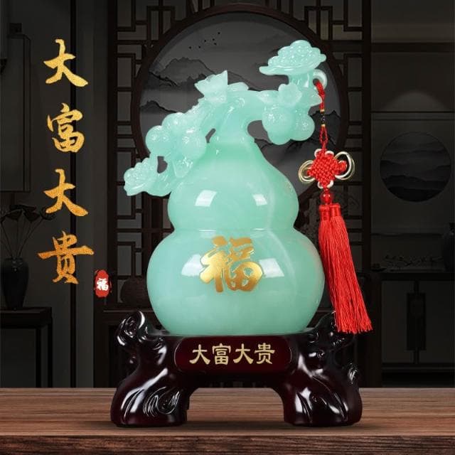 招財玉葫蘆擺件 葫蘆 葫蘆擺件 開業送禮 開店送禮 入厝禮物 招財 客廳擺飾 喬遷酒櫃電視櫃鞋櫃新居玄關禮品工藝品擺件