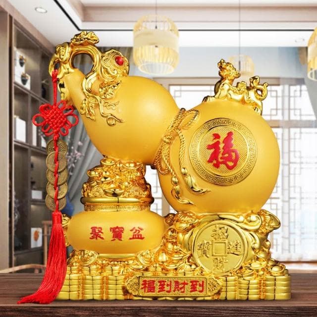福到財到葫蘆招財擺件 葫蘆 葫蘆擺件 開業送禮 開店送禮 入厝禮物 招財 客廳玄關電視櫃裝飾品 高檔開業喬遷工藝品送禮