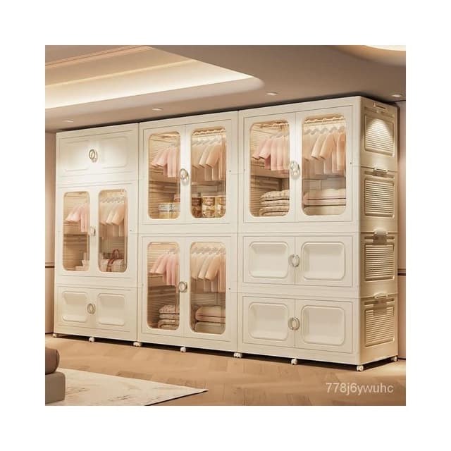 臺灣熱賣🔥免運 60/80/90折疊款兒童收納櫃家用寶寶衣櫃臥室嬰兒小衣櫥多層收納箱收納櫃 儲物櫃 置物櫃 櫥櫃 衣櫃