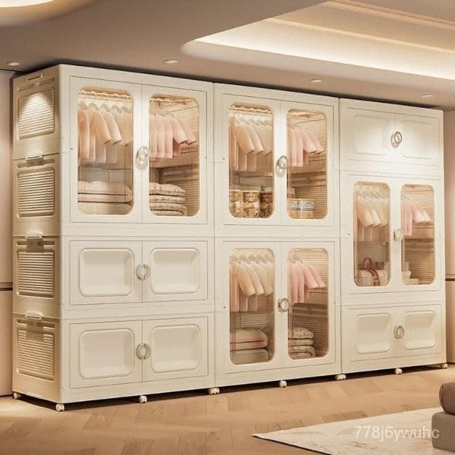 臺灣熱賣🔥免運 60/80/90折疊款兒童收納櫃家用寶寶衣櫃臥室嬰兒小衣櫥多層收納箱收納櫃 儲物櫃 置物櫃 櫥櫃 衣櫃