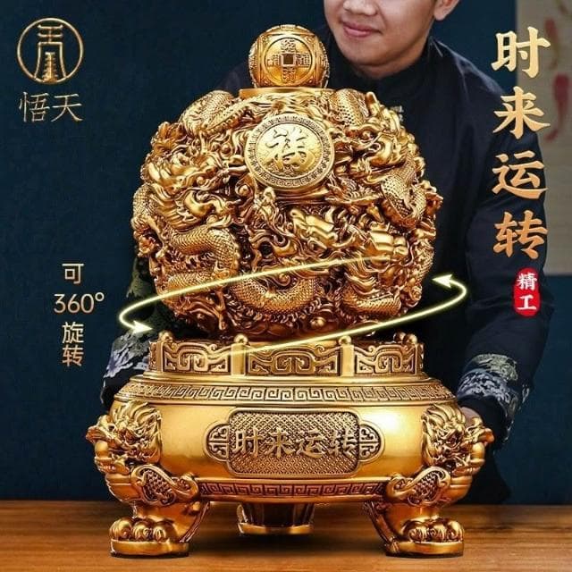 九轉乾坤龍鼎擺件 招財 客廳酒櫃辦公室桌麵大氣裝飾品 公司開業禮物 開幕送禮 入厝 新屋送禮