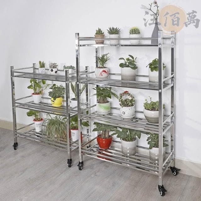 免運 不鏽鋼 花架 盆栽架 附輪 置物架 防銹防水 花盆架 可移動 園藝花架 植物架 陽台花架 花架陽臺落地式 JH3