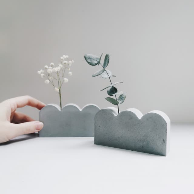 灰調 MOUNTAIN 小山｜極簡山形迷霧水泥花器・擴香石・線香座
