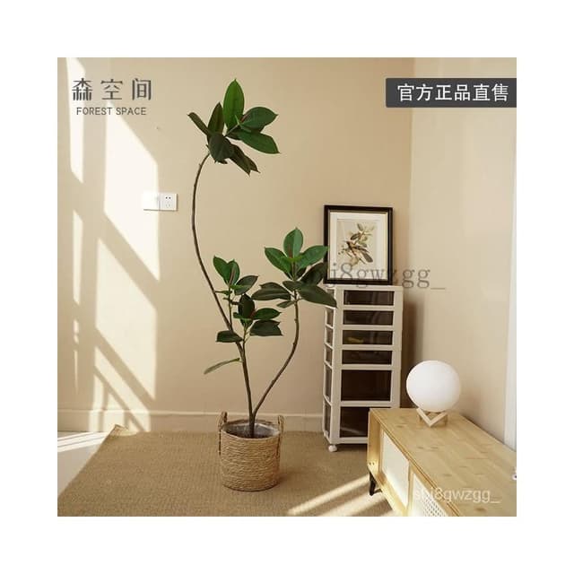 免運費 仿真綠植橡皮樹假綠植輕奢北歐客廳臥室裝飾落地式橡皮樹植物盆栽