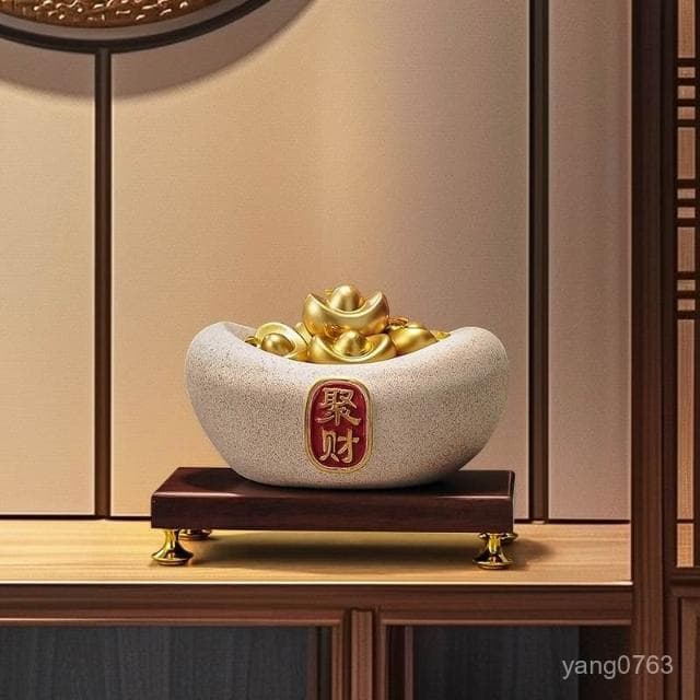熱銷 辦公室元寶聚寶盆擺件招財聚財客廳玄關屏風酒櫃裝飾開業喬遷禮物 招財 招財擺飾 擺飾 聚寶盆 招財擺件