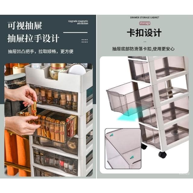 化妝品收納盒 化妝品收納 保養品收納 香水收納盒 香水收納 化妝收納 化妝盒 化妝櫃 口紅護膚品收納盒落地高抽屜置物架