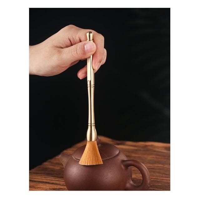黃銅茶道六君子茶夾子黃銅茶刀擺件6君子套裝功夫茶具零配件工具