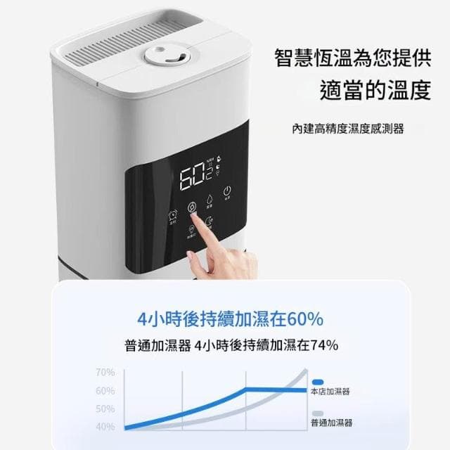 HMee 匯美 8L大水箱加濕器 家用靜音抑菌加濕器 空氣淨化器 孕婦嬰兒凈化空氣噴霧器 缺水斷電 抑菌殺菌