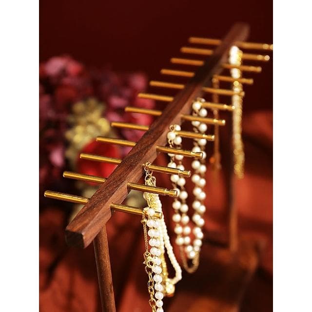 項鏈展示架飾品陳列道具店鋪創意胡桃木高檔簡約掛手鏈首飾收納架