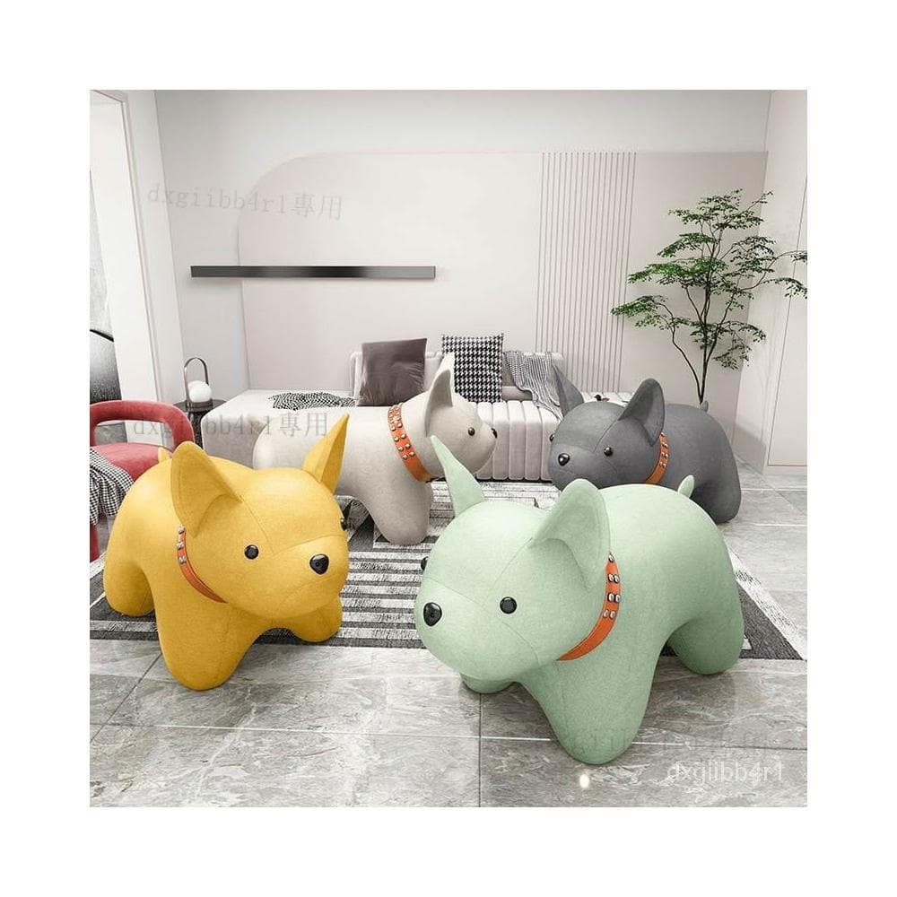 法鬥凳子卡通換鞋凳傢用客廳臥室寵物裝飾喬遷禮物網紅創意動物凳