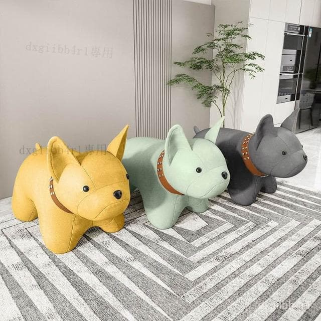 法鬥凳子卡通換鞋凳傢用客廳臥室寵物裝飾喬遷禮物網紅創意動物凳