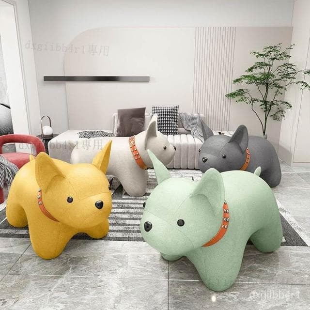 法鬥凳子卡通換鞋凳傢用客廳臥室寵物裝飾喬遷禮物網紅創意動物凳