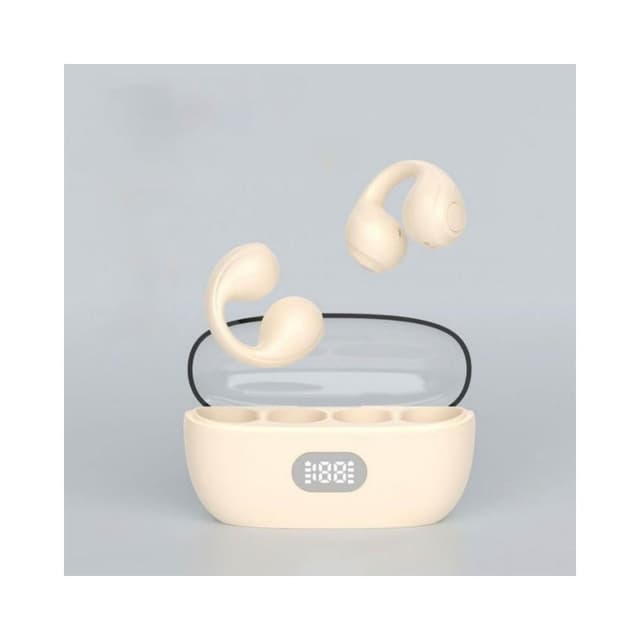 台灣出貨 無線藍芽耳機 白色 耳夾式 藍芽無線耳機 骨傳導式 大電量 立體聲道耳機 無線藍牙耳機 聽歌 遊戲耳機 降噪 長續航