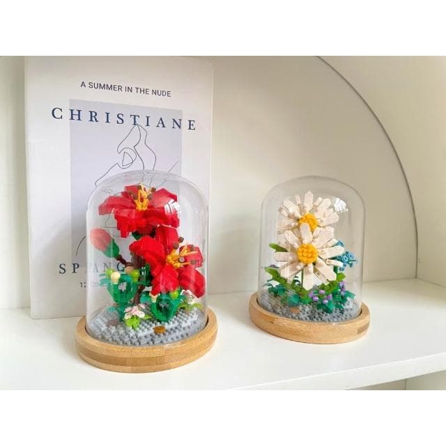 積木 益智玩具 DIY永生花系列 茉莉花永生花套裝 積木永生花/積木花 康乃馨永生花母親節禮物 / 贈燈帶