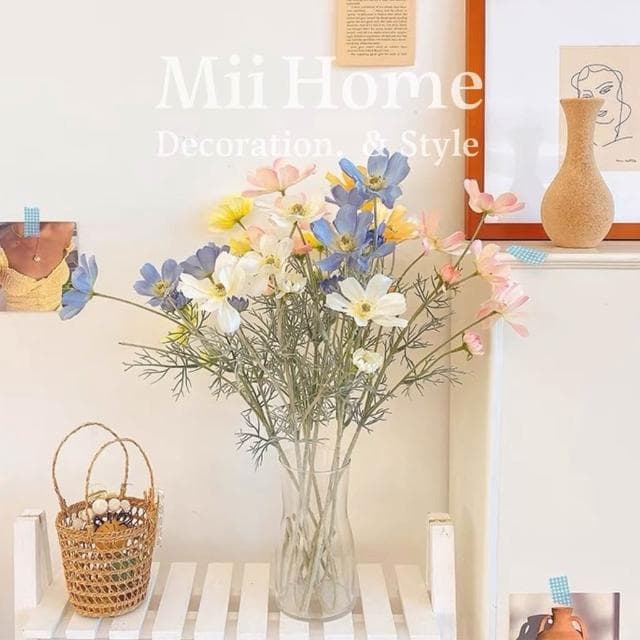 Mii厝邊  韓系波斯菊小菊花仿真花 小菊花假花 拍照道具 佈置 居家擺設仿真花禮物情人節花束拍照佈置假花花瓶