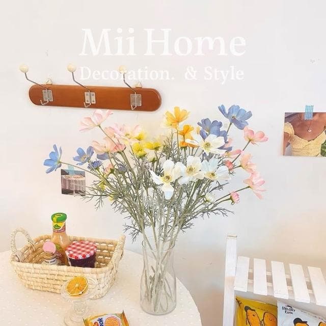 Mii厝邊  韓系波斯菊小菊花仿真花 小菊花假花 拍照道具 佈置 居家擺設仿真花禮物情人節花束拍照佈置假花花瓶