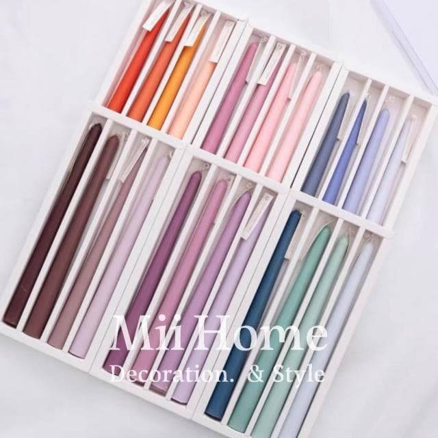 Mii厝邊  莫蘭迪漸層長蠟燭 婚禮蠟燭 派對蠟燭 香氛蠟燭 香薰蠟燭 蠟燭 北歐蠟燭台香氛蠟燭大豆蠟