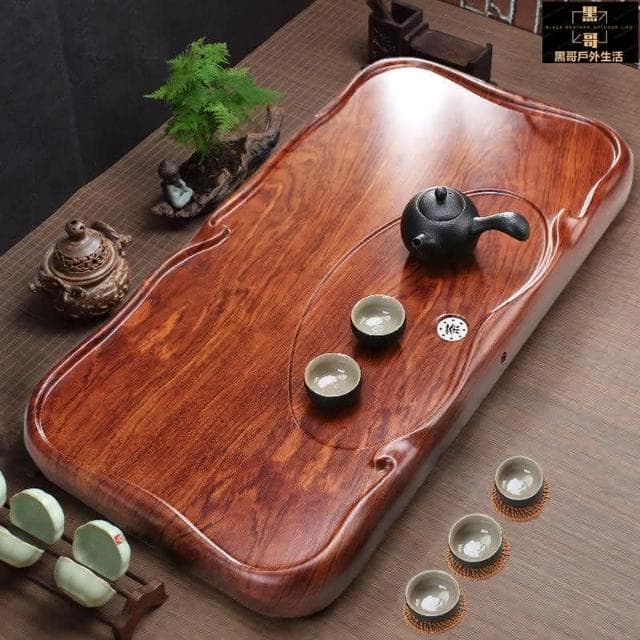 黑檀木茶盤 泡茶盤 茶台 茶托 茶盤 茶台 茶具 茶臺 茶具組 實木功夫茶具套裝 大小號黑檀木長方形茶臺 茶海 茶托盤