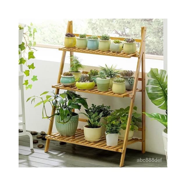 花架子客廳落地式置物架陽臺裝飾佈置多肉花盆植物擺放架實木多層  聚寶盆架 盆栽架 展示邊桌 多肉花架 實木花架 復古花架