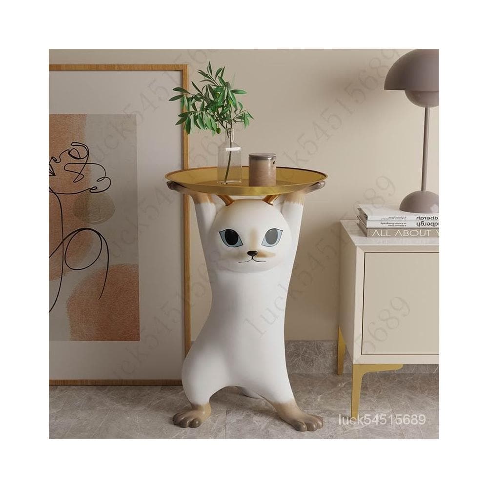 精選 免運#破損補發~沙鵰妖嬈貓客廳落地沙發旁邊的大型裝飾擺件喬遷新居暖房搬傢禮物 YKM4