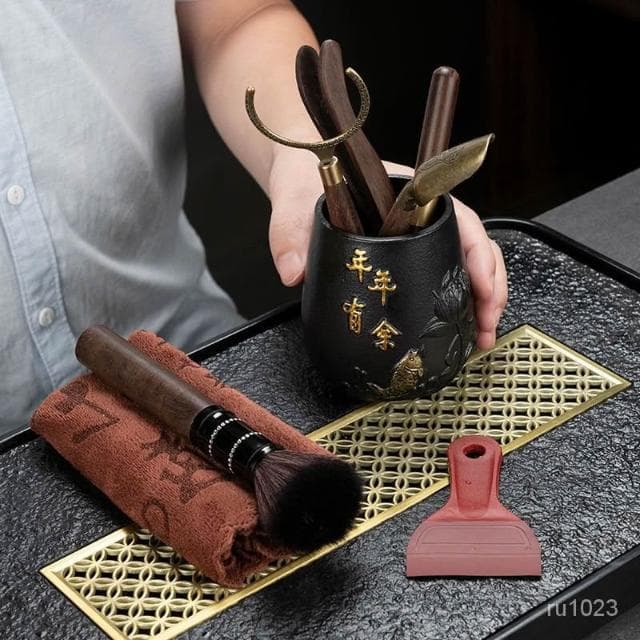 茶具六君子套裝 工廠直銷 茶道六君子6件套泡茶工具六件套茶夾茶巾實木茶具配件6君子套裝 NMFO