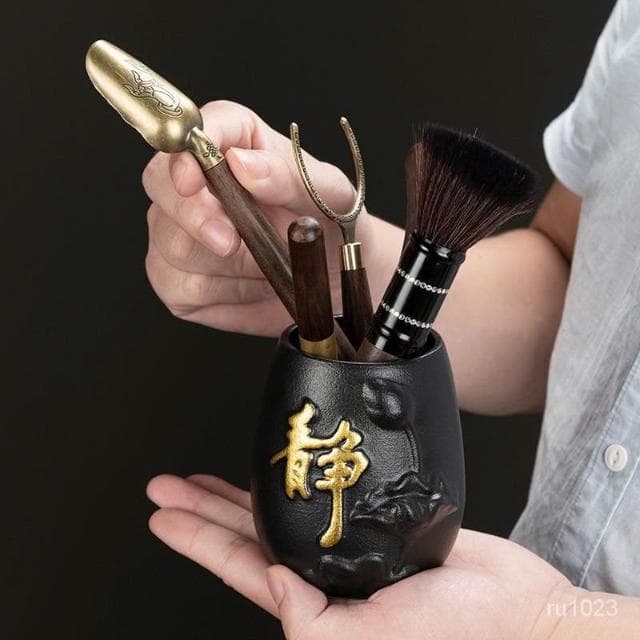 茶具六君子套裝 工廠直銷 茶道六君子6件套泡茶工具六件套茶夾茶巾實木茶具配件6君子套裝 NMFO