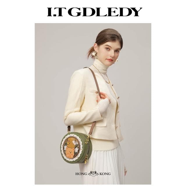 it Gdledy小众女生可爱包包女2025新款百搭小圆包斜挎包生日礼物