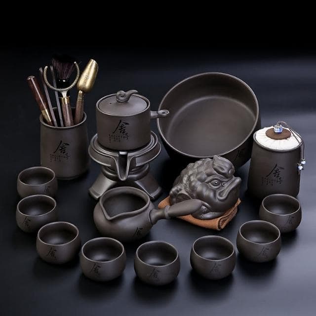 四季風家居 紫砂石磨自動茶具套裝茶壺懶人泡茶神器功夫茶具整套茶盤家用定制