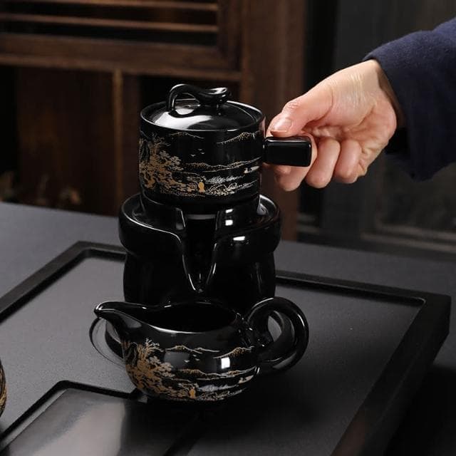 四季風家居 懶人自動茶具套裝家用高級輕奢陶瓷辦公室會客功夫泡茶壺茶杯整套