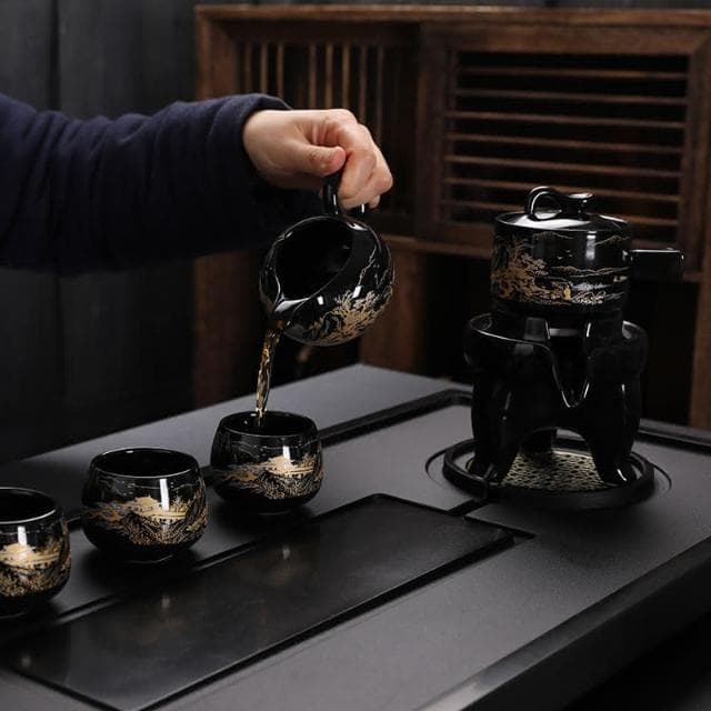 四季風家居 懶人自動茶具套裝家用高級輕奢陶瓷辦公室會客功夫泡茶壺茶杯整套