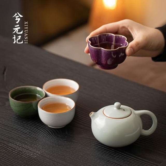 五大名窯一壺四杯茶具套裝禮盒送長輩老師伴手禮品文創生日禮物