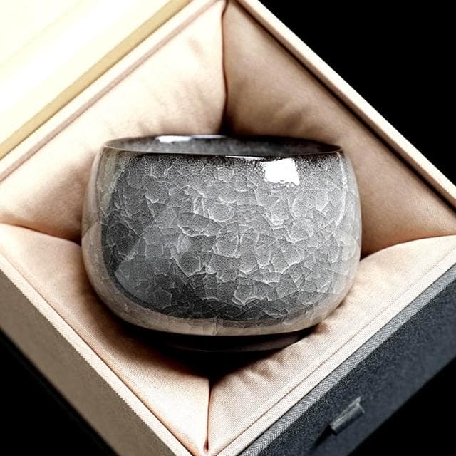 黑冰花丨主人杯單杯開片茶杯茶盞高檔男士功夫陶瓷個人專用品茗杯