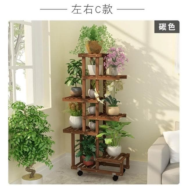 🌷熱銷花架 帶輪可移動植物架 多層室內客廳陽台置物架 多肉綠蘿移動花架 特價植物架 花盆架 落地式盆栽架