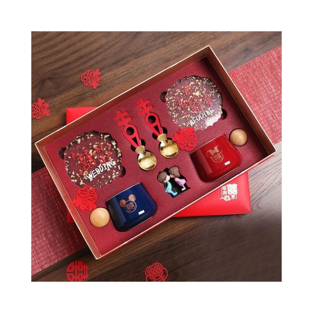 婚禮對杯 有意義的禮物 馬克杯組 馬克杯禮盒組 情侶對杯 創意結婚杯子套裝情侶喜杯子一對新婚送禮物新人閨蜜新娘訂婚實用