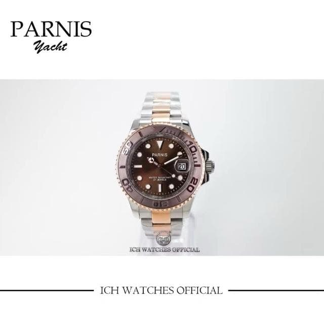 ICHco 實體門市 瑞士PARNIS YACHT陶瓷錶圈遊艇機械錶-116655116622手錶男錶女錶水鬼潛水錶運動錶生日禮物