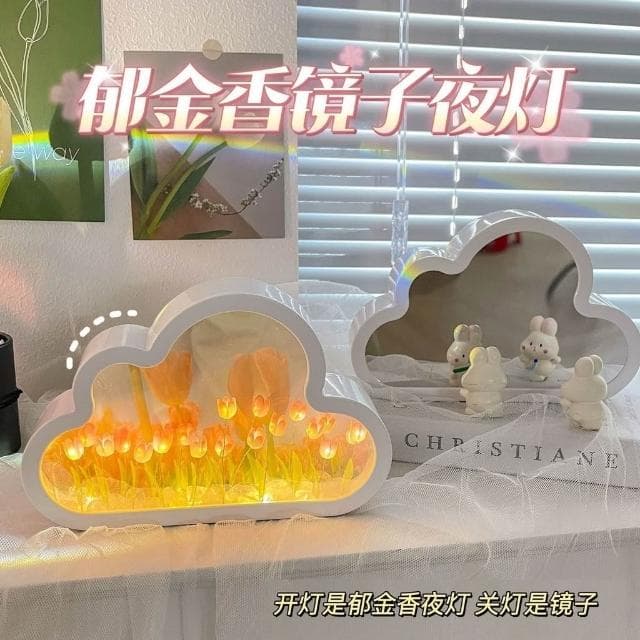 diy郁金香花海小夜燈創意云朵抖音同款氛圍燈情侶閨蜜禮物