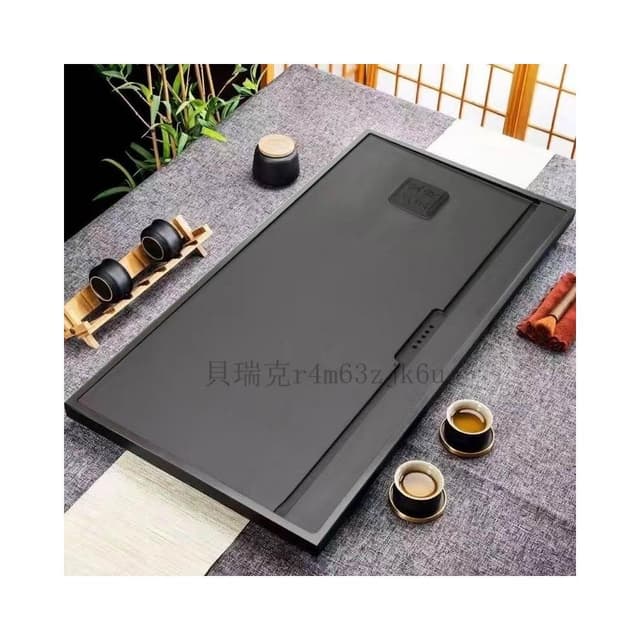 送禮佳品 獲奬作品烏金石茶盤浮鵰傢用茶託石闆茶具石盤茶海功夫茶具嵌入
