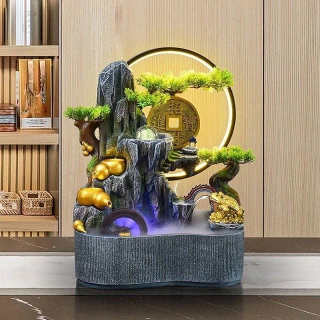 假山流水擺件 風水擺件 風水擺 招財水流盆 水流擺件 流水盆 開運 開幕 喬遷 禮物 玄關擺飾 桌麵擺件 開幕送禮