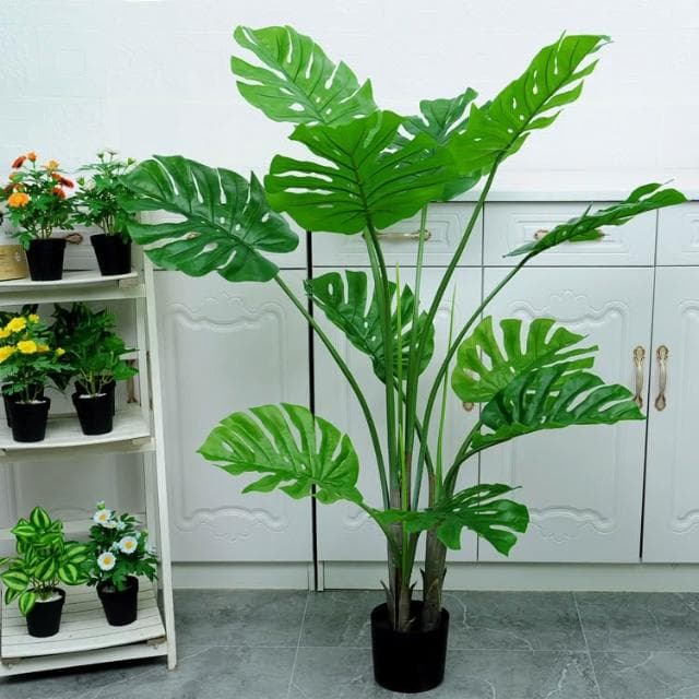 仿真龜背竹大型落地綠植盆栽客廳家居辦公室裝飾假植物仿真盆景擺