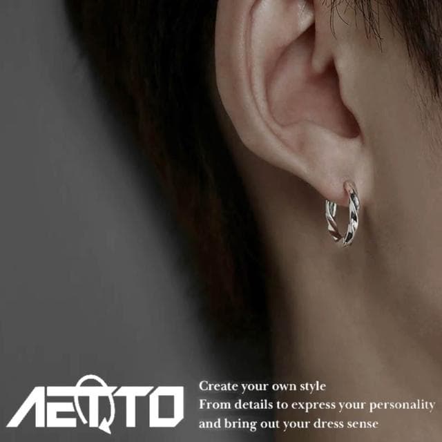 𝑨𝑬𝑻𝑻𝑶 莫比烏斯耳環 精緻做工  醫療鋼 黑銀兩色 耳環 耳針 無耳洞 耳夾 鈦鋼耳環 男生耳環 女生耳環 耳飾